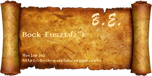 Bock Euszták névjegykártya